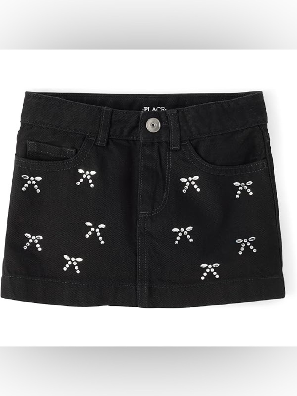 Black Girls Skirt with Silver Stud Accents